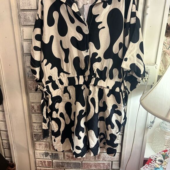 J. Brooks Boutique Ladies size 1Xl brown black jump suit - Picture 1 of 13